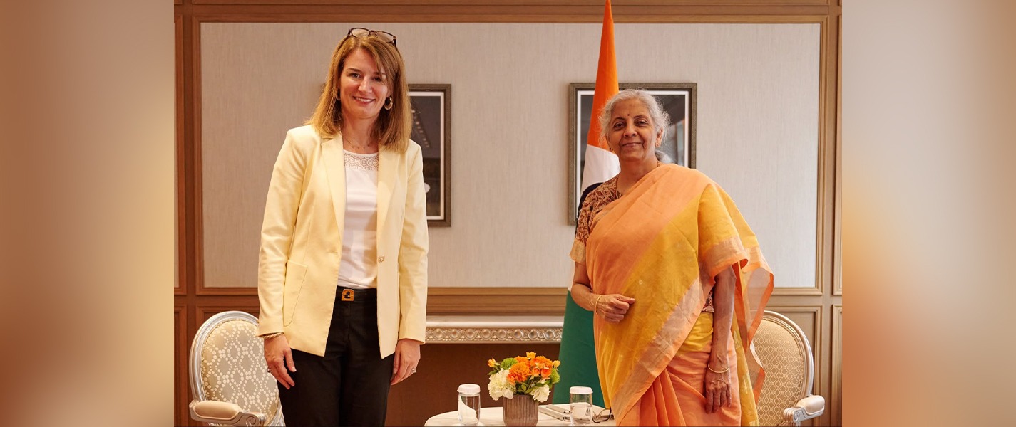 Union Minister for Finance & Corporate Affairs Smt. Nirmala Sitharaman met Mrs. Emilie Mouren-Renouard, Group Vice President, and Executive Committee Member Air Liquide Group in Paris.