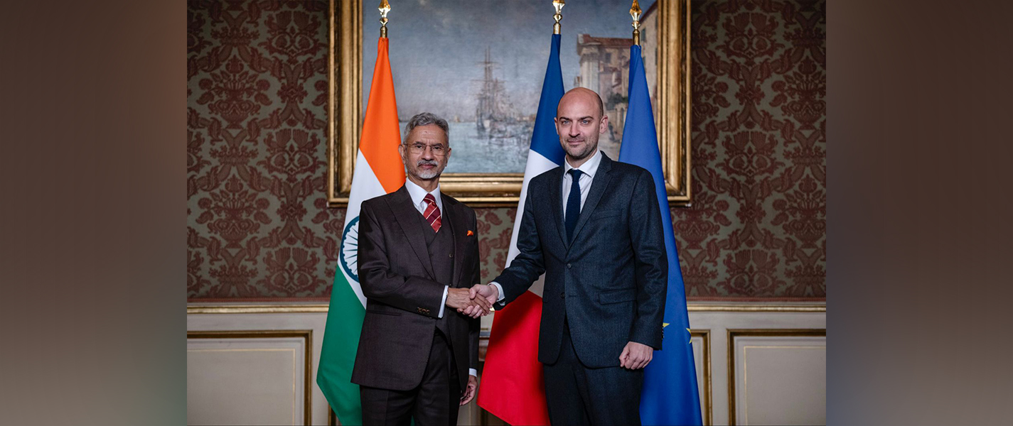 External Affairs Minister Dr. S. Jaishankar held a bilateral meeting with H.E Mr. Jean-Noël Barrot, Minister for Europe and Foreign Affairs of France in Paris