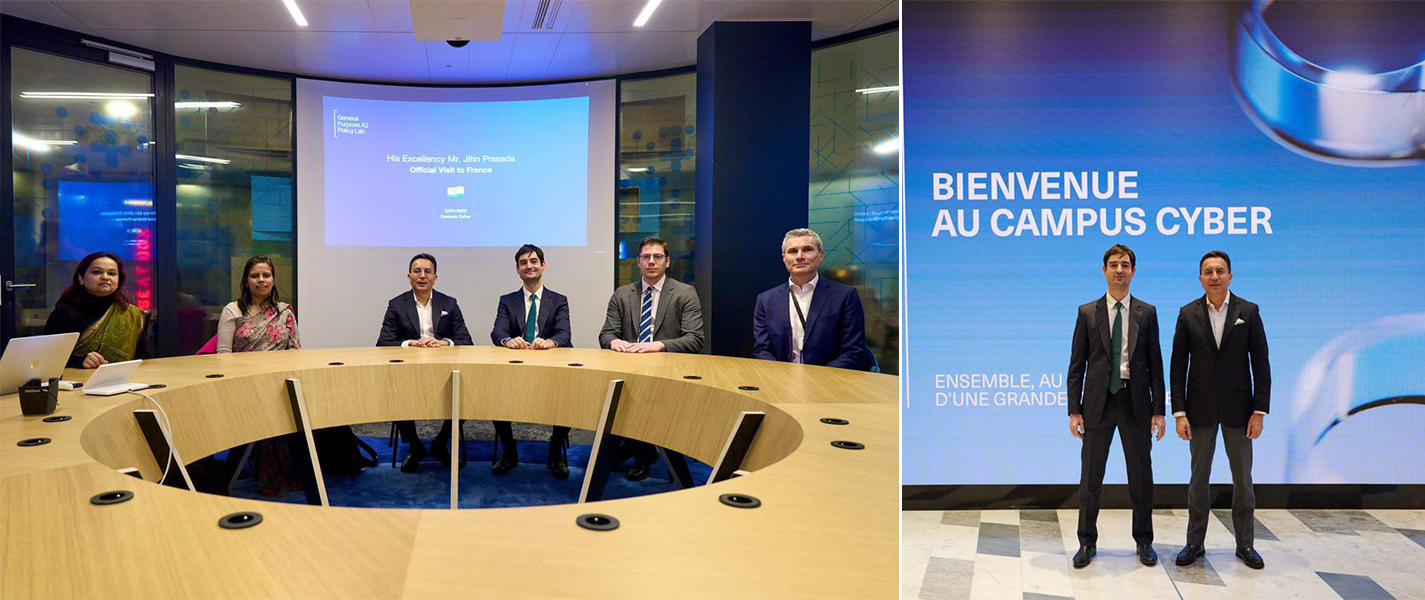 MoS for Commerce & Industry and Electronics & Information Technology, Shri Jitin Prasada, visited Cyber Campus Paris.