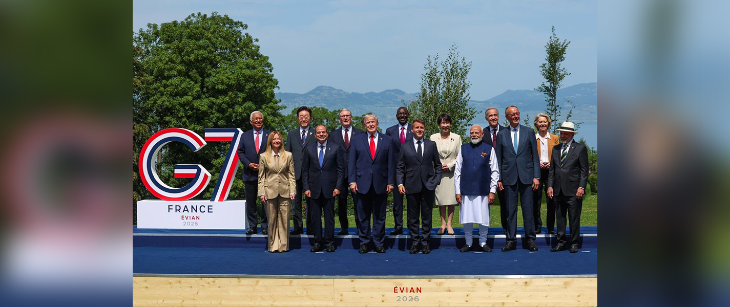 PM Narendra Modi, along with world leaders, at the G7 Summit in Evian, France. June 16, 2026