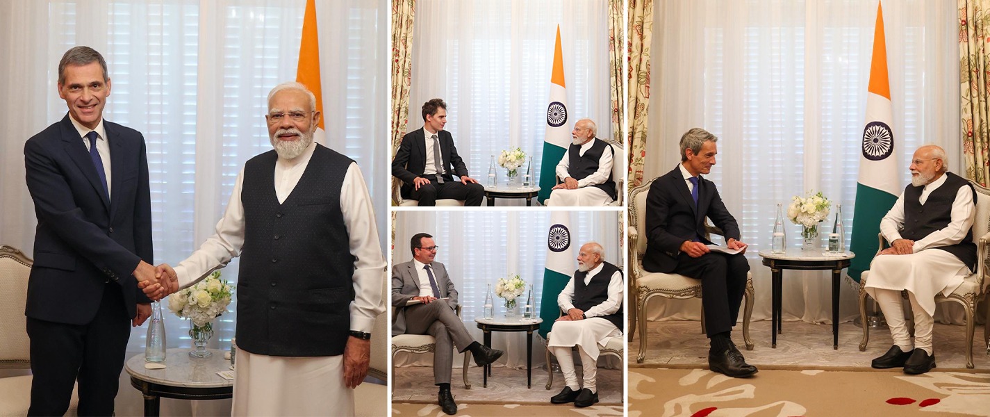 PM Narendra Modi met CEOs of CMA-CGM, Alstom, Mistral AI and Saint Gobain in Paris.