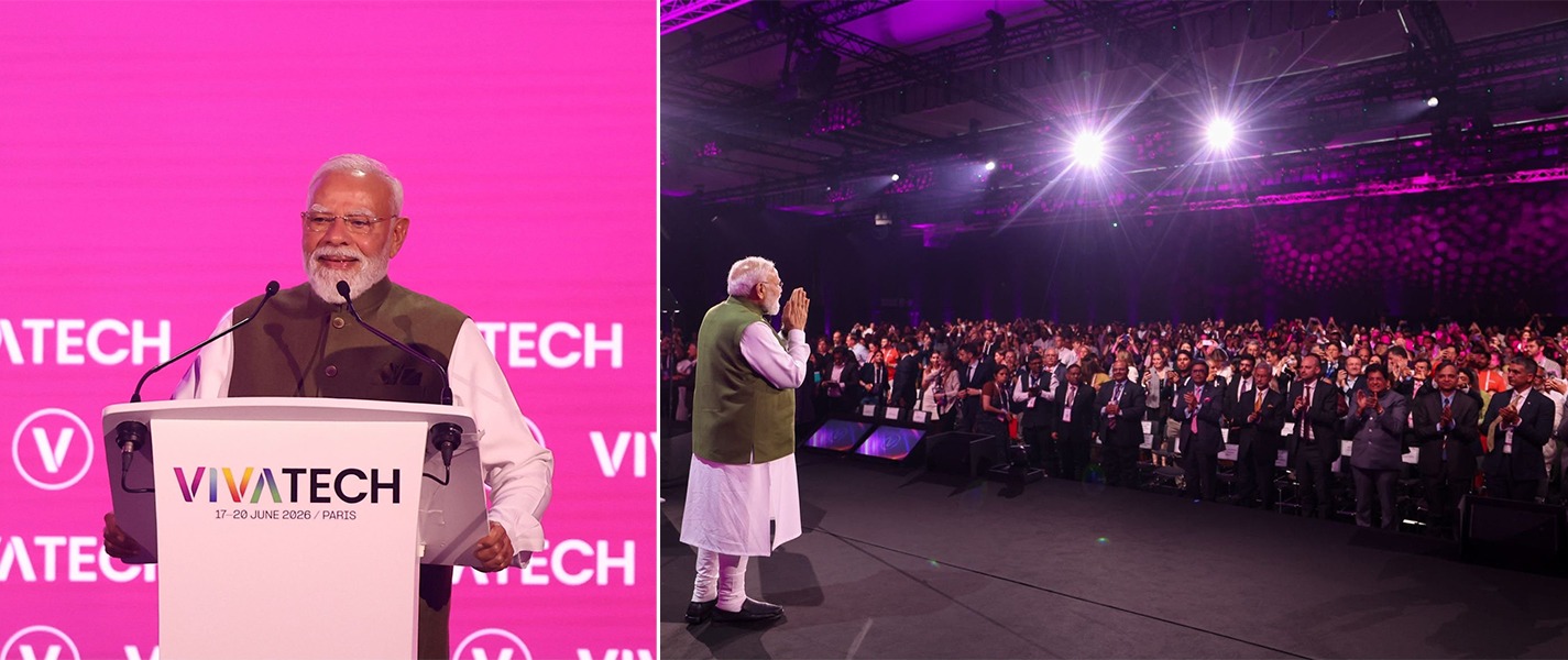 PM Narendra Modi delivered the keynote address at VivaTech 2026 in Paris.