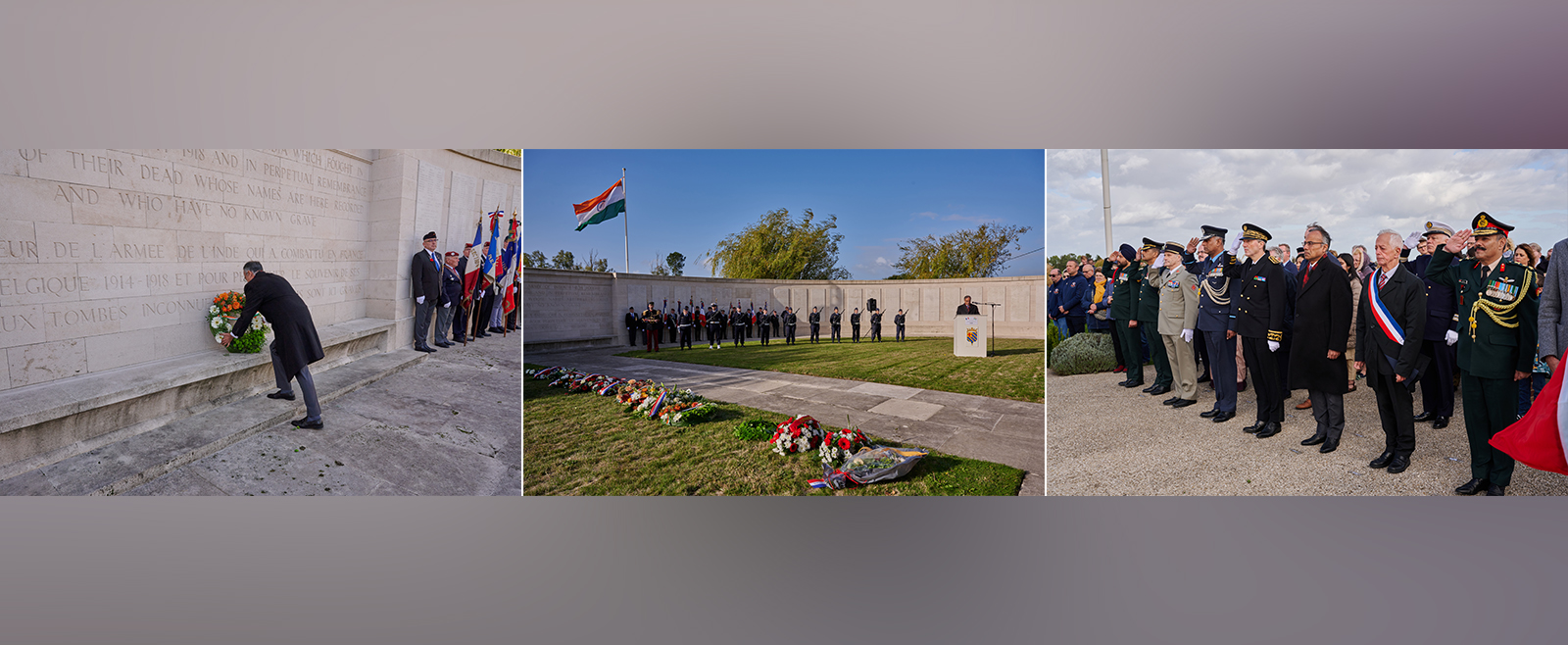 Annual Commemoration Ceremonies at the Indian Memorials in Neuve Chapelle and Villers Guislain, France, to honour the valour and sacrifice of Indian Army soldiers who served during the World Wars in France.
