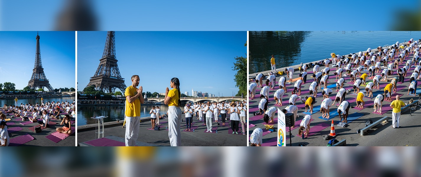 Celebrations of the 12th International Day of Yoga in Paris, France