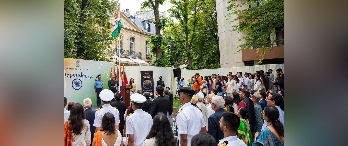 Celebrating the 80th Independence Day of India at the Embassy of India in Paris, France