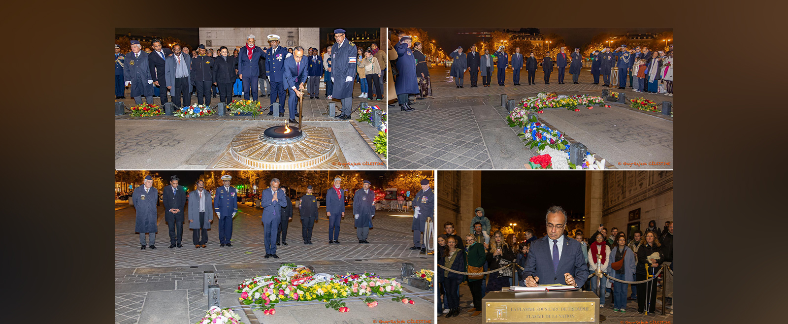 Wreath Laying Ceremony in Honour of Indian Soldiers at the Arc de Triomphe