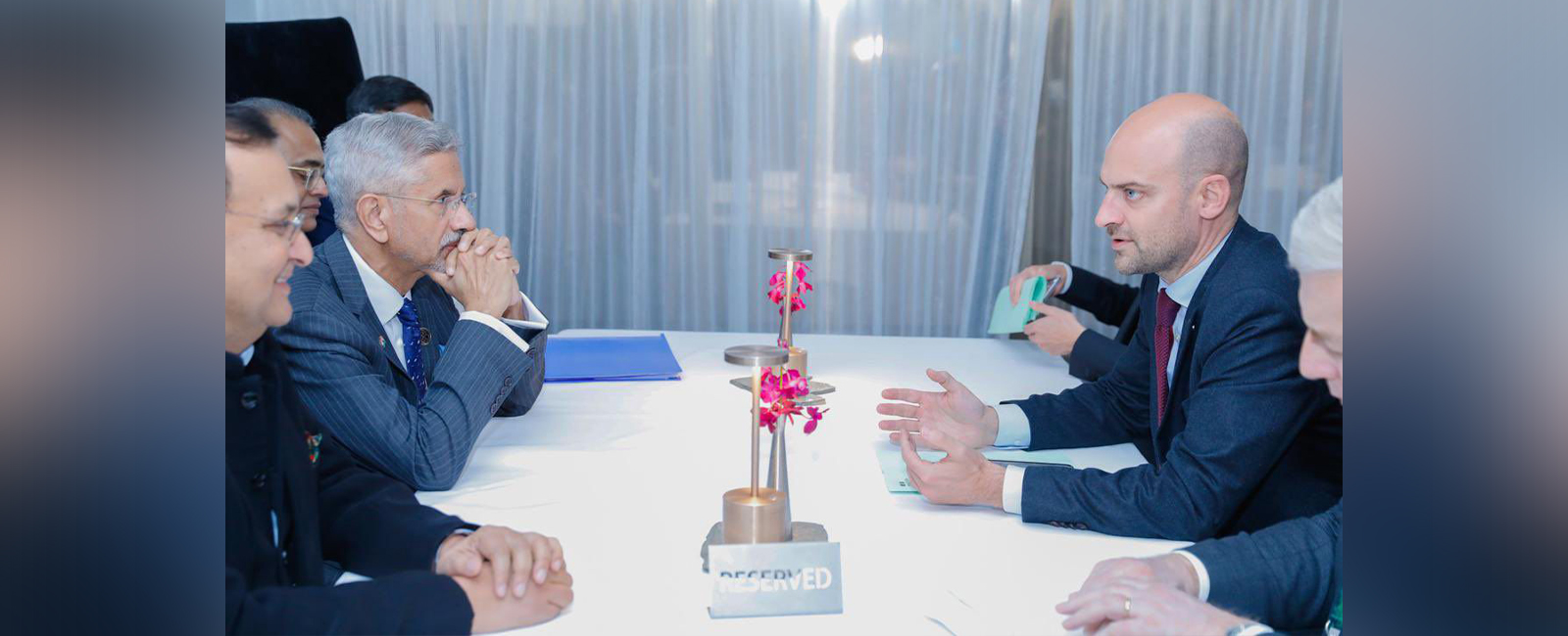 External Affairs Minister Dr. S. Jaishankar met H.E Mr. Jean-Noël Barrot, Minister for Europe and Foreign Affairs of France during the G7 Foreign Minister's Meeting in Ontario, Canada.