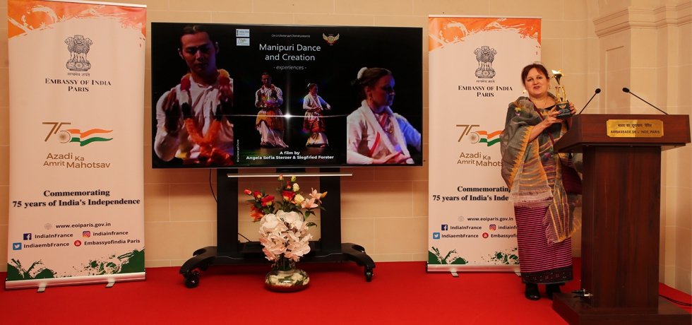 ICCR Foundation Day was celebrated in Embassy; in which screening of short film of Ms Angela Sofia Sterzer (Titled : Manipuri Dance and Creation- experiences) was done