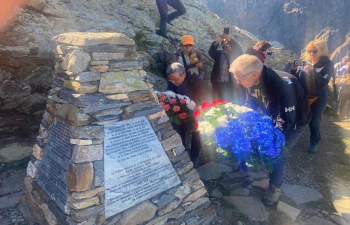 Saint Gervais : Hon'ble Ambassador Shri Jawed Ashraf paid homage with Mayor of St Gervais Jean Marc Peillex to the victims of Air India flight crashes of 1950 and 1966 in Mont Blanc