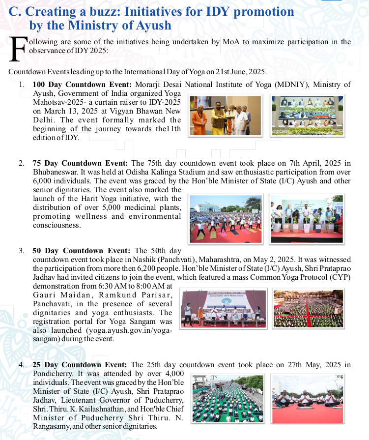 Initiatives for IDY Promotion